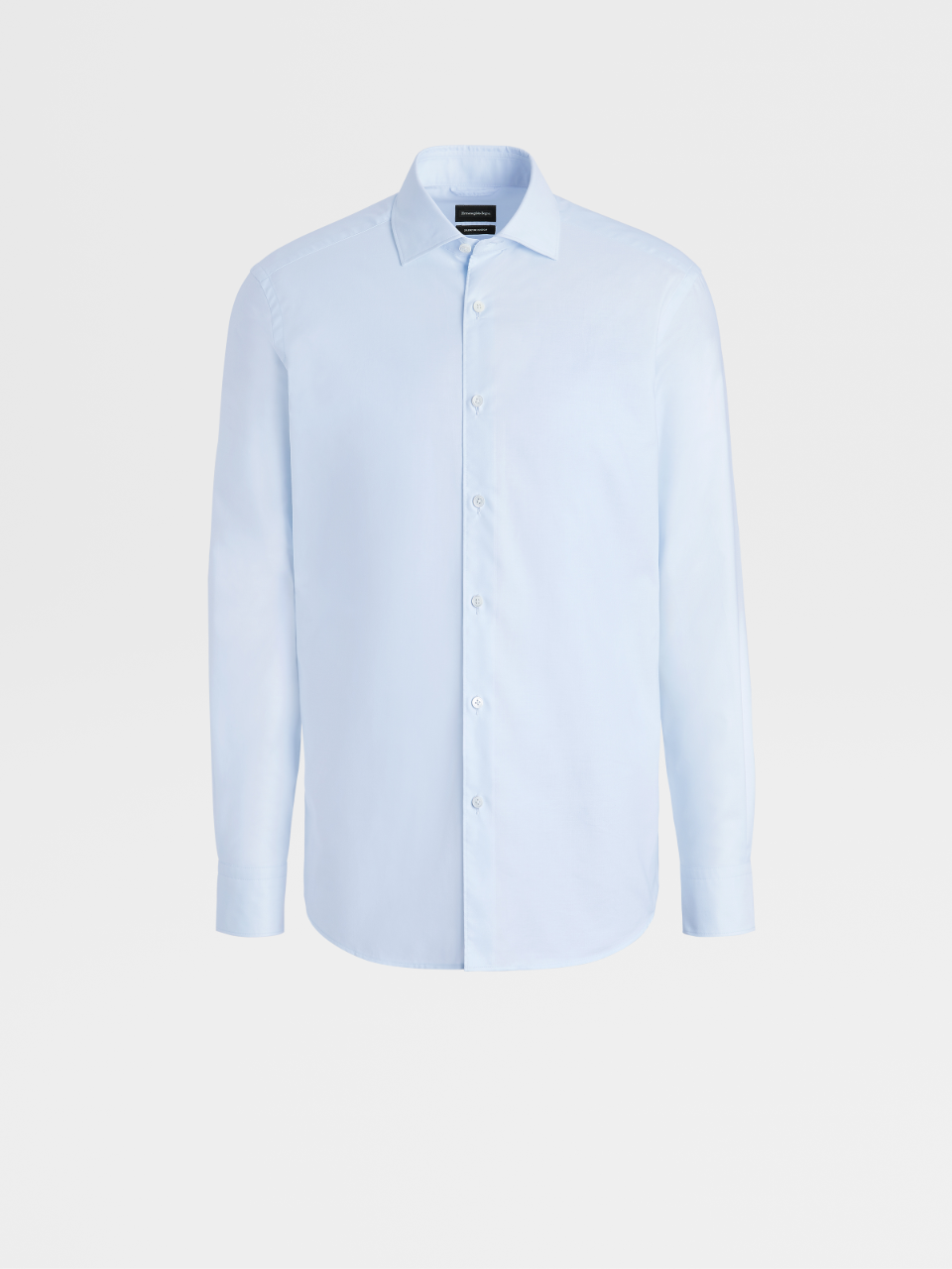 Light Blue Premium Cotton Long-sleeve Shirt, Regular Fit
